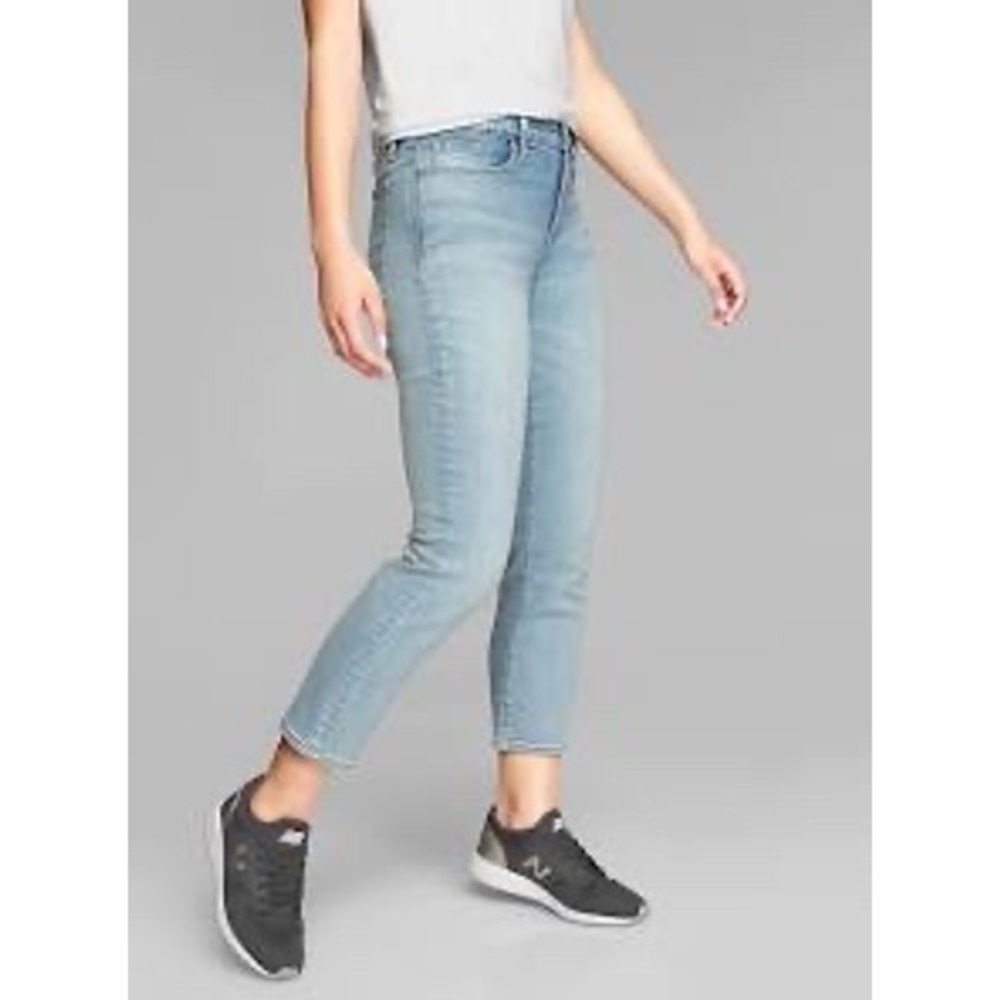 Athleta sculptek skinny crop jeans‎ light wash women's size 4 tall new with tags